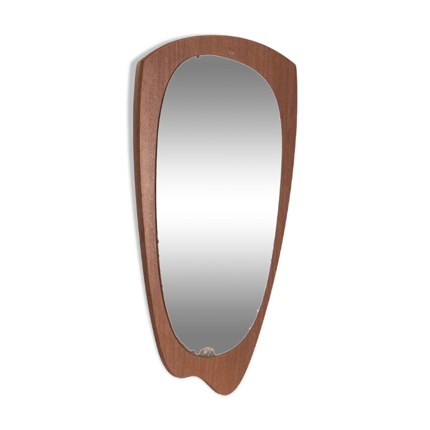 Miroir mural vintage des années 60 en bois de teck design danois