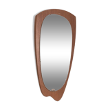 Miroir mural vintage des années 60 en bois de teck design danois