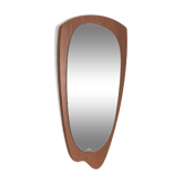 Miroir mural vintage des années 60 en bois de teck design danois
