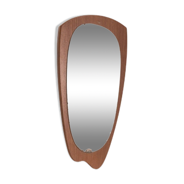Miroir mural vintage des années 60 en bois de teck design danois
