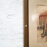 Old lithograph signed Claude Micaud