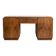 Large Art Deco desk in solid wood with storage cabinets.