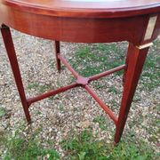 Table bouillotte ancienne style louis xvi avec plateau marbre