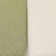 Set two footrest in vintage style, boucle upholstery, wooden pouffe