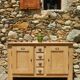 Old low sideboard / side unit / industrial furniture in solid ash