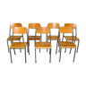 Set of 7 school chairs, Sweden, 1950