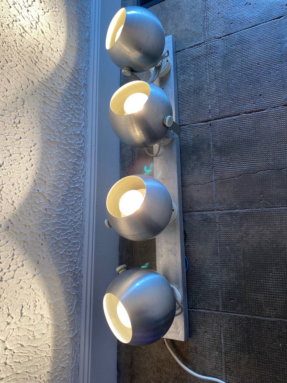 Brushed aluminum eyeball spotlight strip