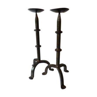 Pair of Gothic candlesticks