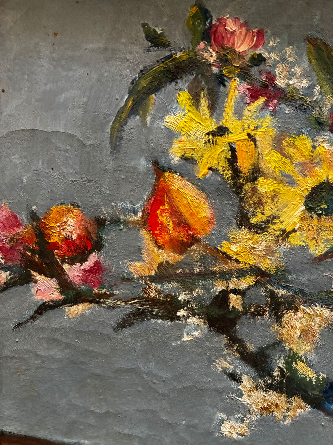 Still life painting with flowers and keys, 1973