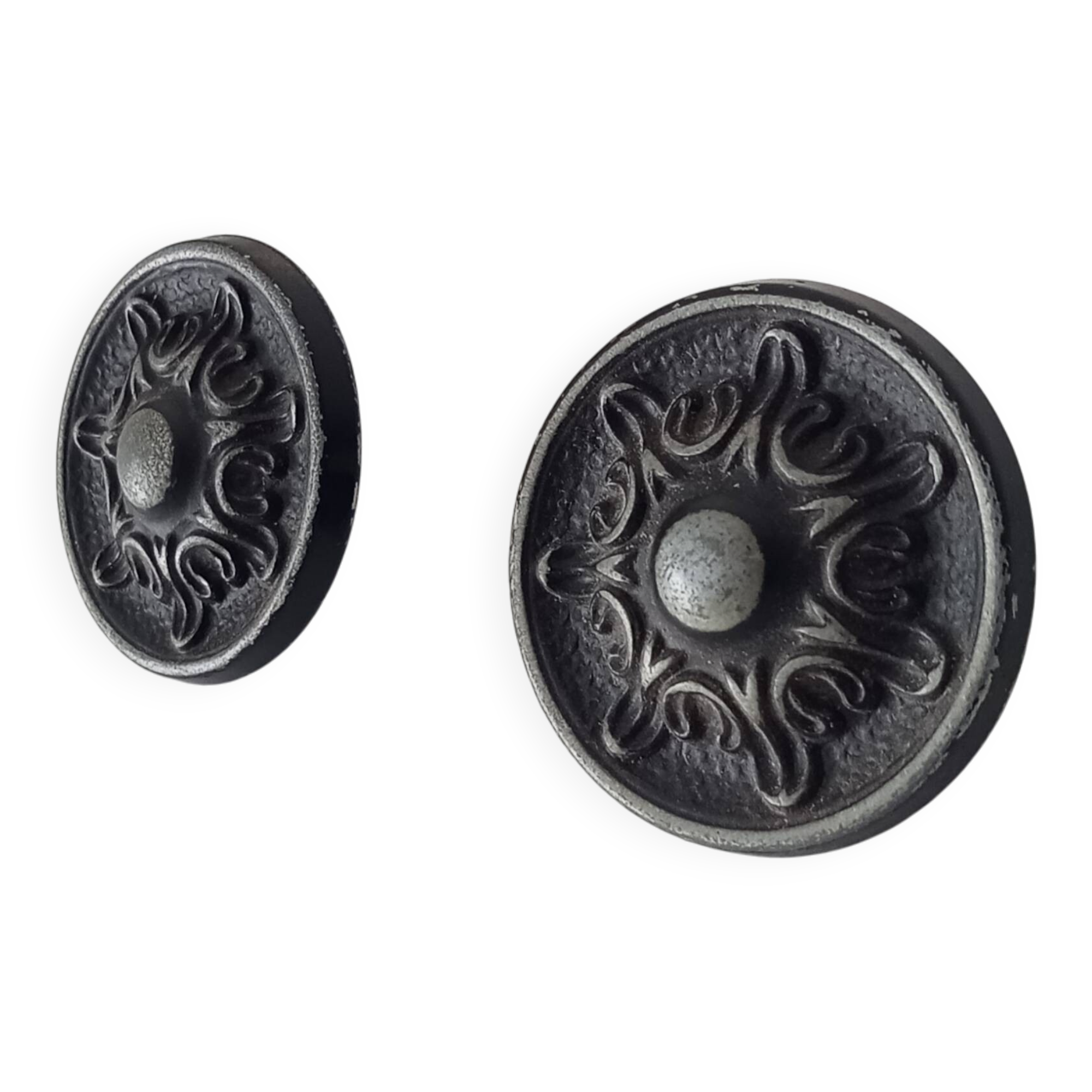 Pair of solid aluminium Victorian-style handles