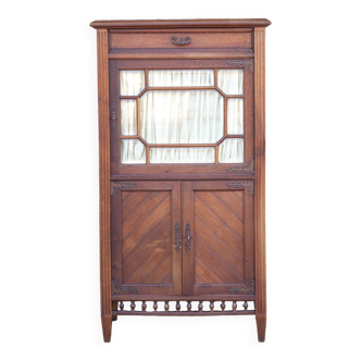 Napoleon III library cabinet or partition cabinet, furniture with beveled display window