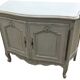 Louis XV style sideboard in cherry wood, revamped with Versailles parquet flooring