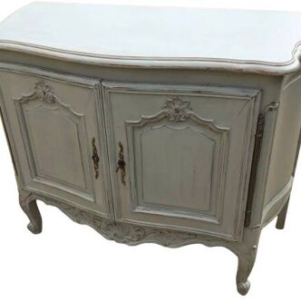 Louis XV style sideboard in cherry wood, revamped with Versailles parquet flooring