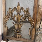 Ecran de cheminée d'angle en laiton attr. à Dagobert Peche