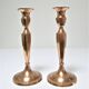 pair of candle holders solid brass gilded neo classic vintage style