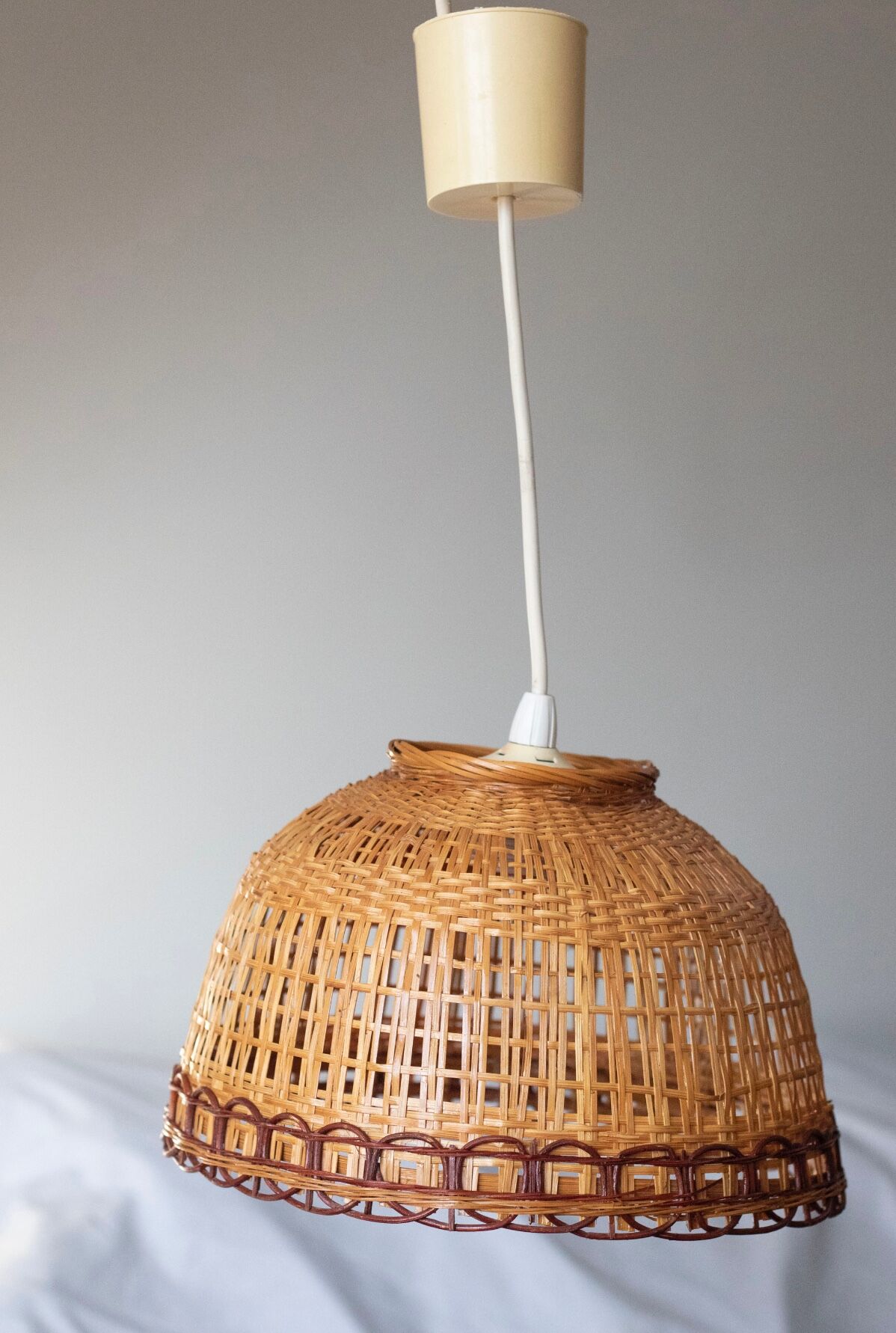 Vintage wicker pendant lamp