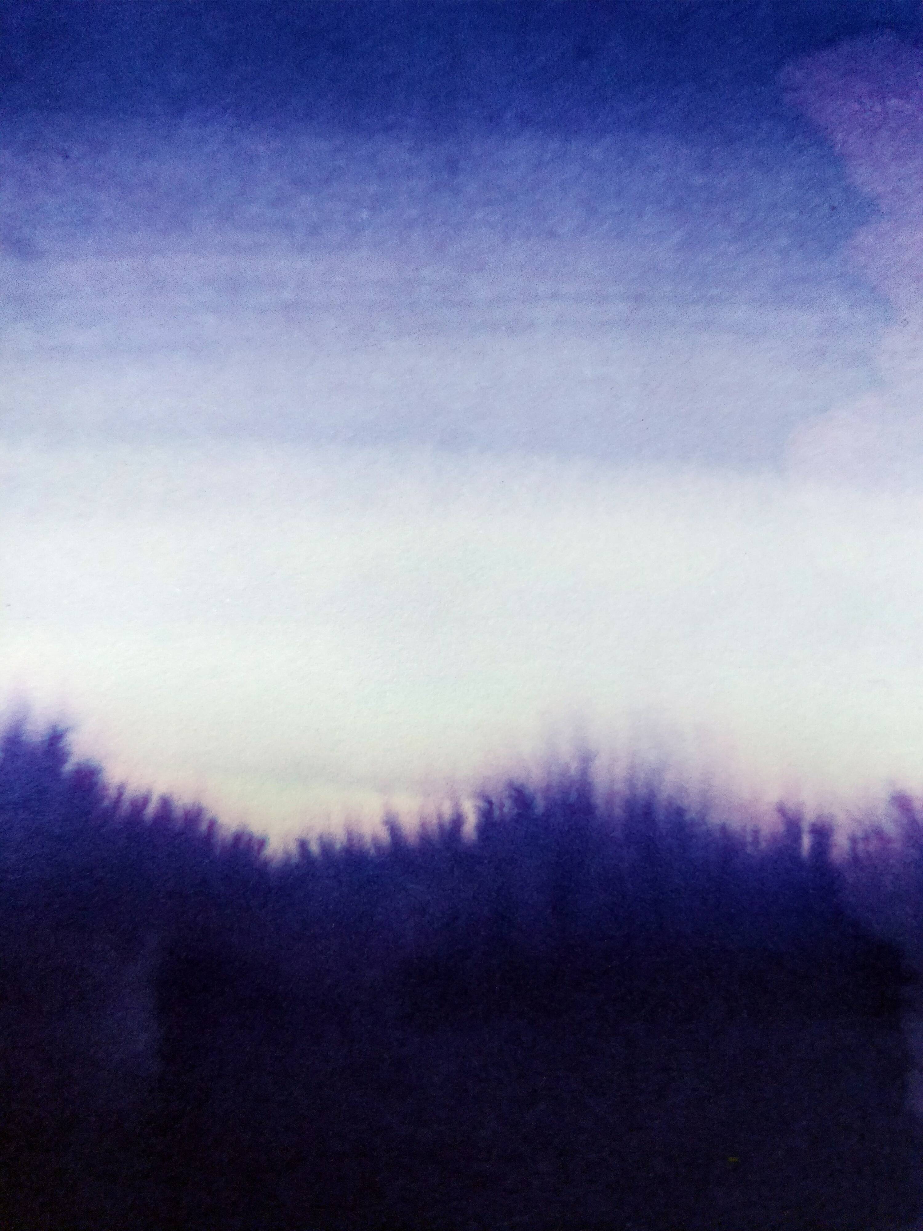 Blue landscape in ink 3