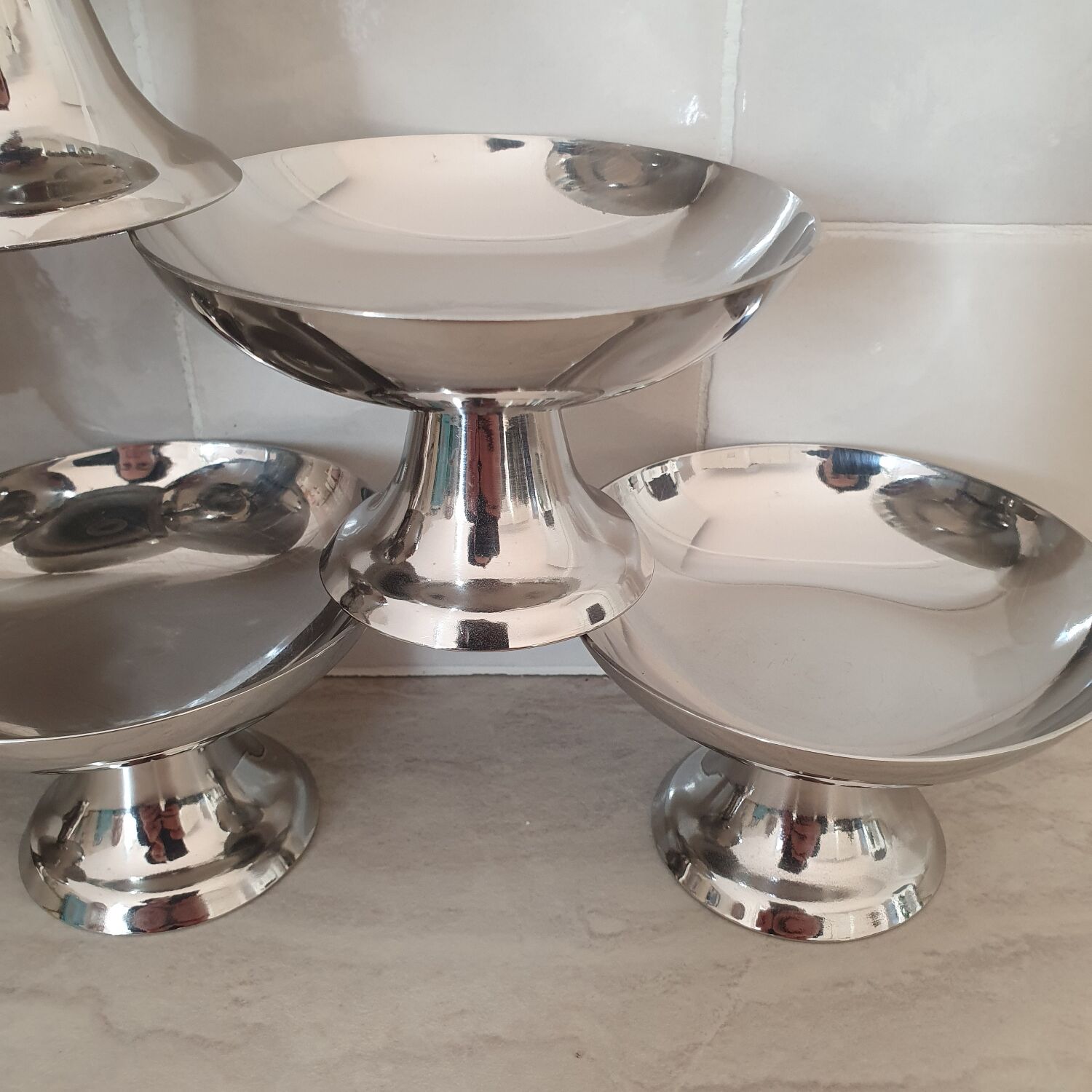6 stainless steel 18/10 dessert bowls