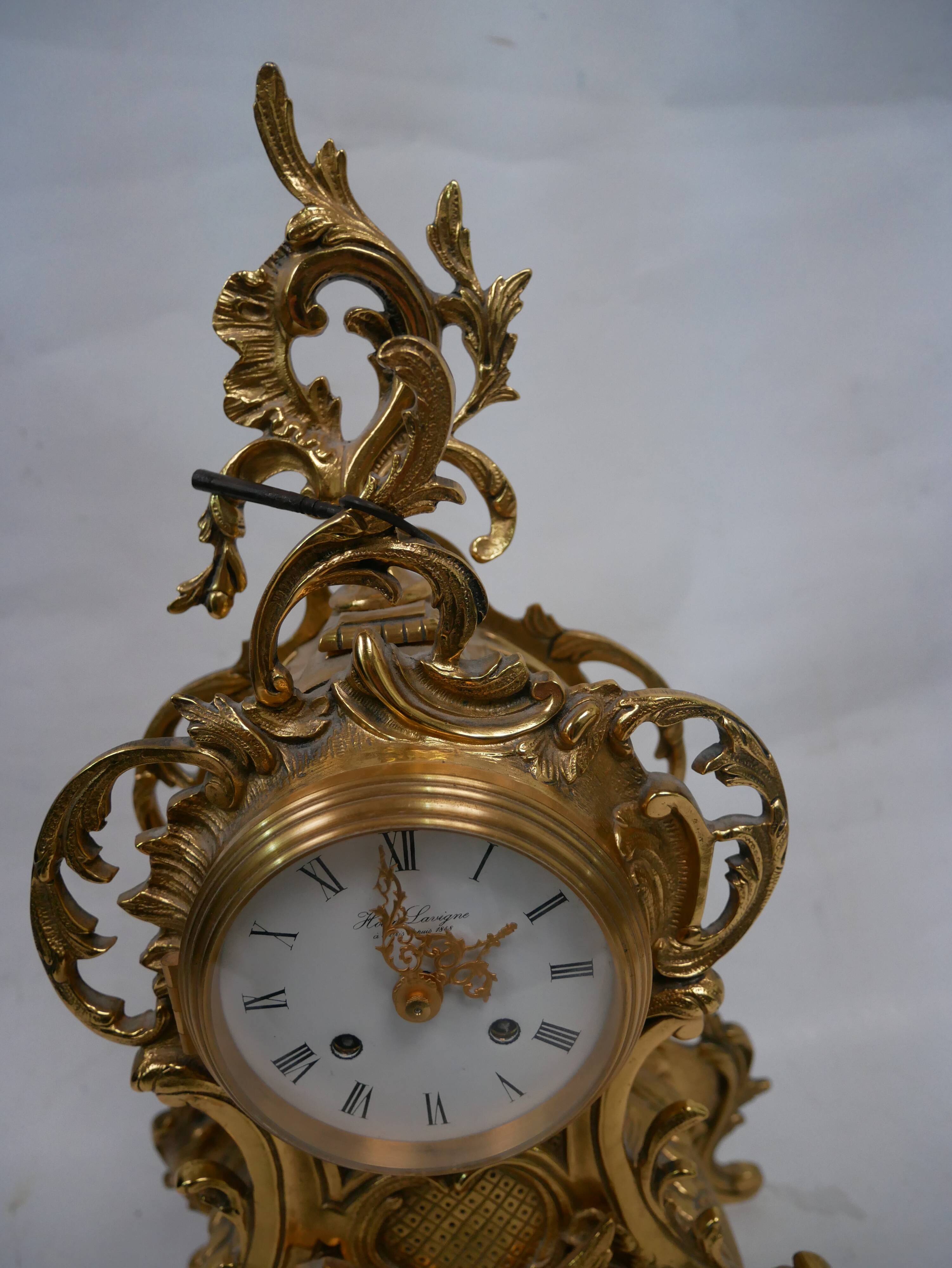 old bronze cartel golden style Louis XV vintage rockery 1980