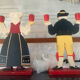 Pair of vintage wooden candlesticks