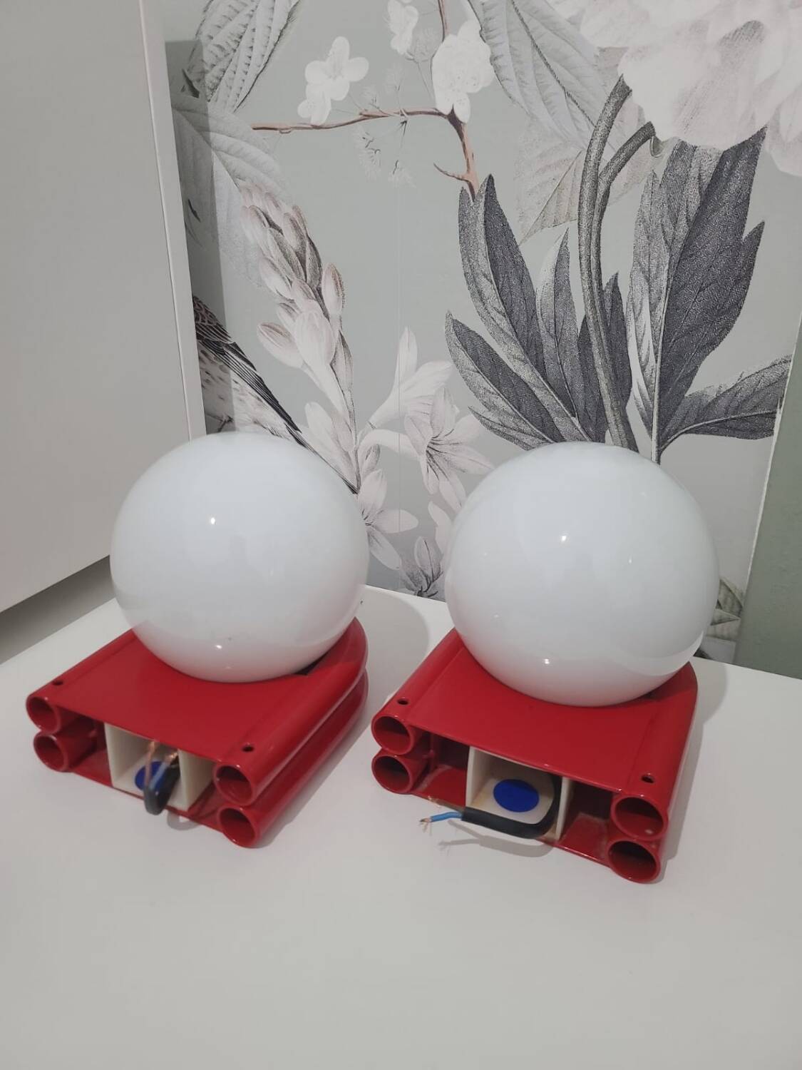 Pair of space age wall lights