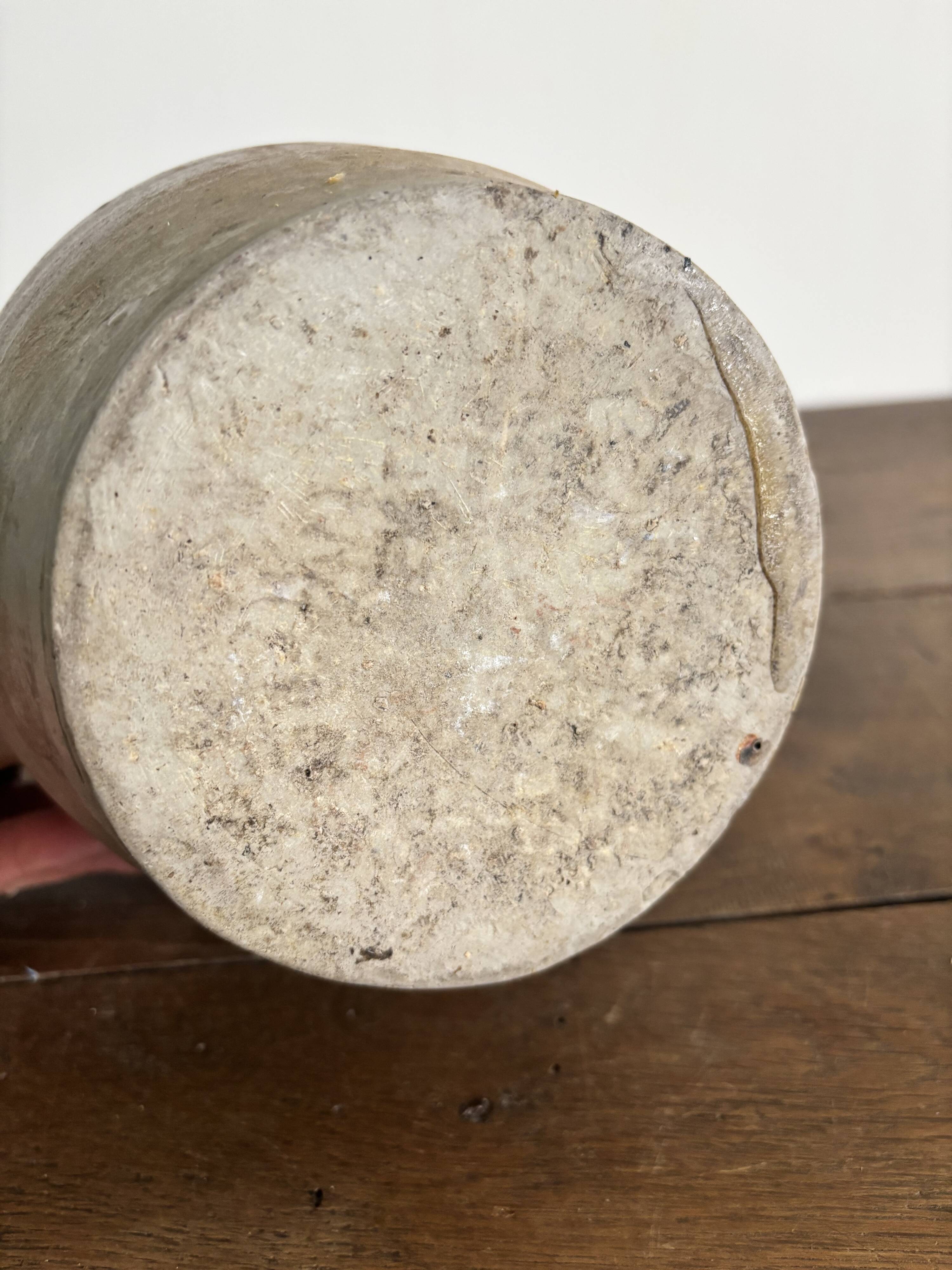 Ancien pot à graisse/vase en grès vernissé vintage – 2 anses