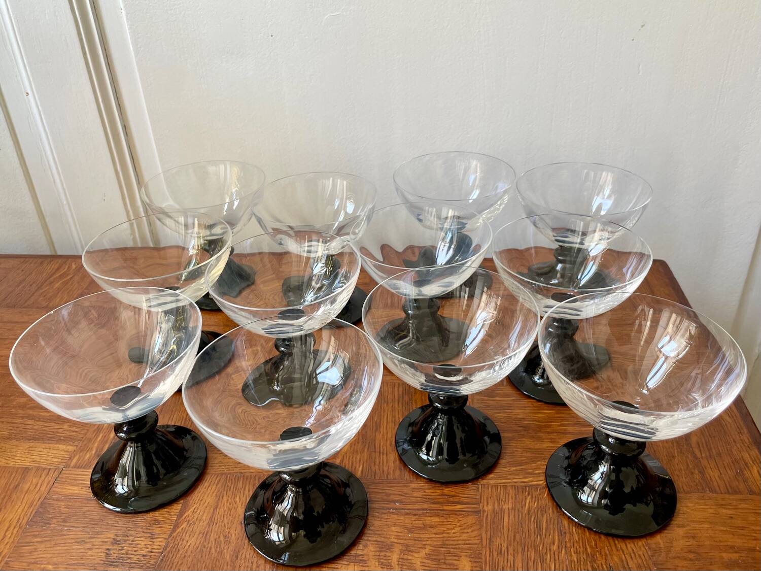 Set of 12 retro dessert cups