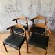 Lot of 4 wooden & skai chairs