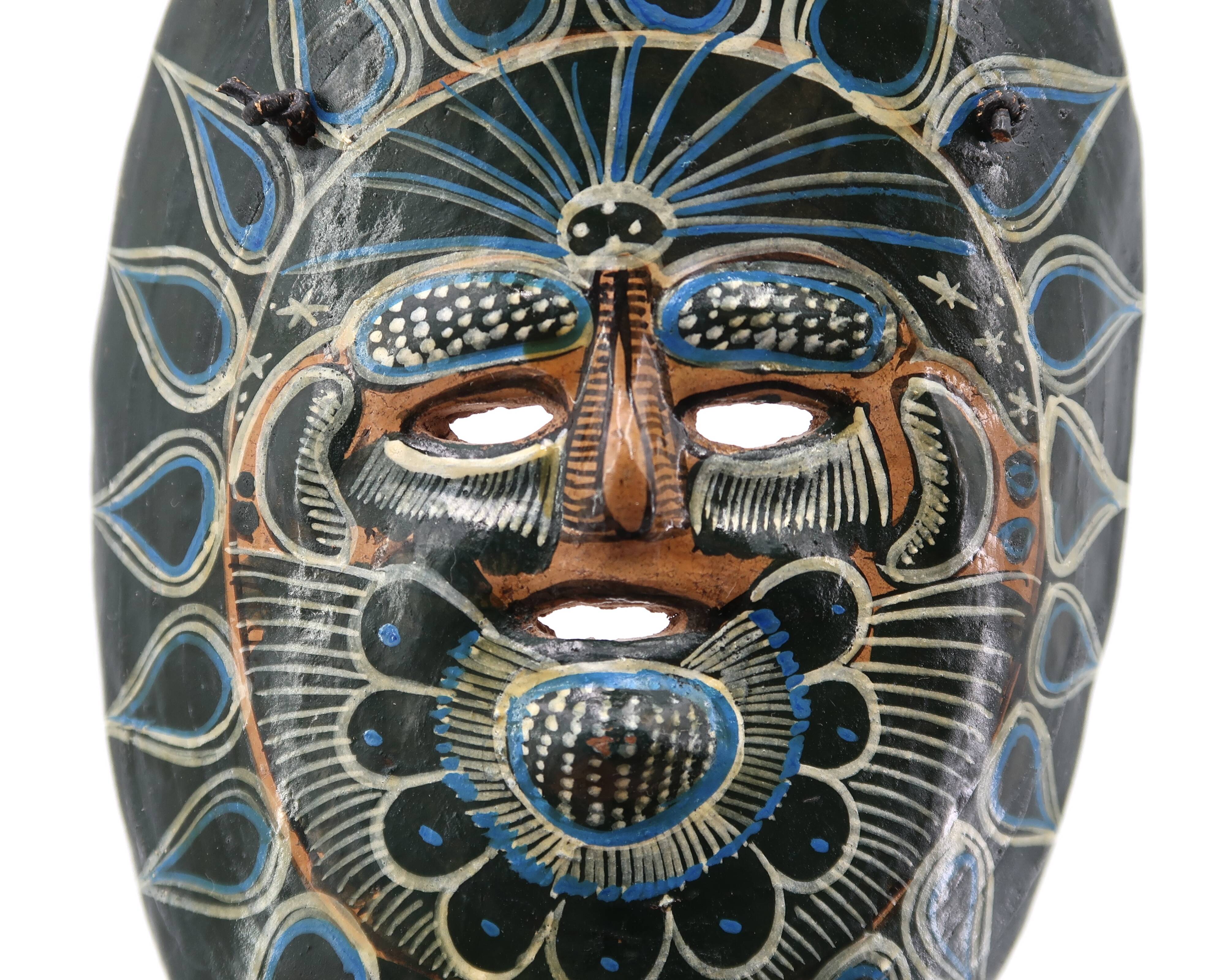 Black Mexican ceramic mask, South America, 1970s