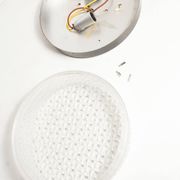 S+ Megal round ceiling light in black and opaque Swiss machined glass 90
