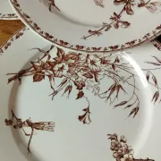 7 flat plates in earthenware from Sarreguemines U&C "Carmen"