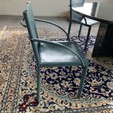Chaises en cuir bleu Matteo Grassi