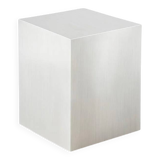Table d'appoint Veliento "Silent Cube" en acier inoxydable brossé