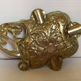 Ashtray glass blowers gargoyle in brass