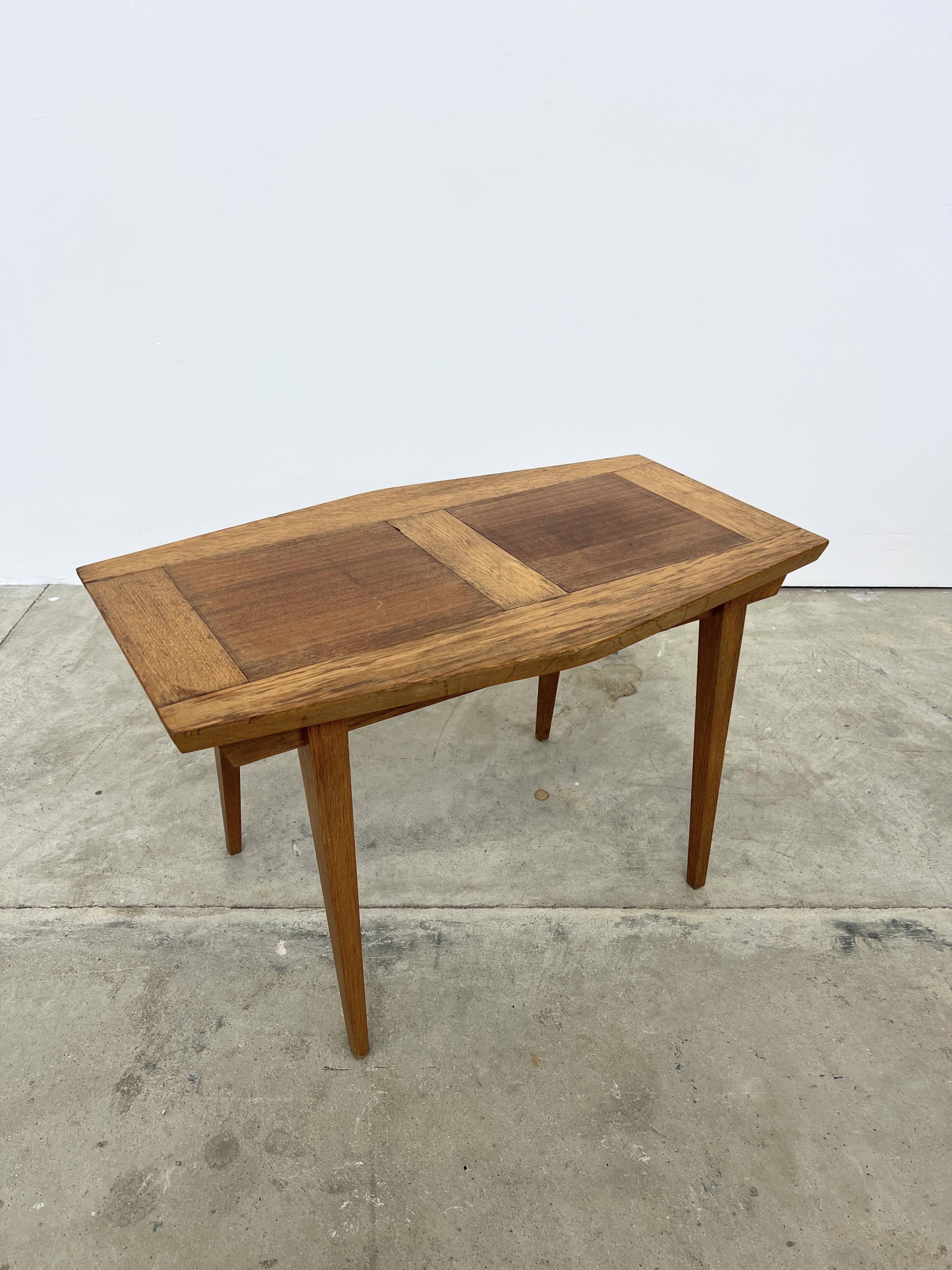 Small Coffee Table 50s – Geometric Marquetry & Compass Legs