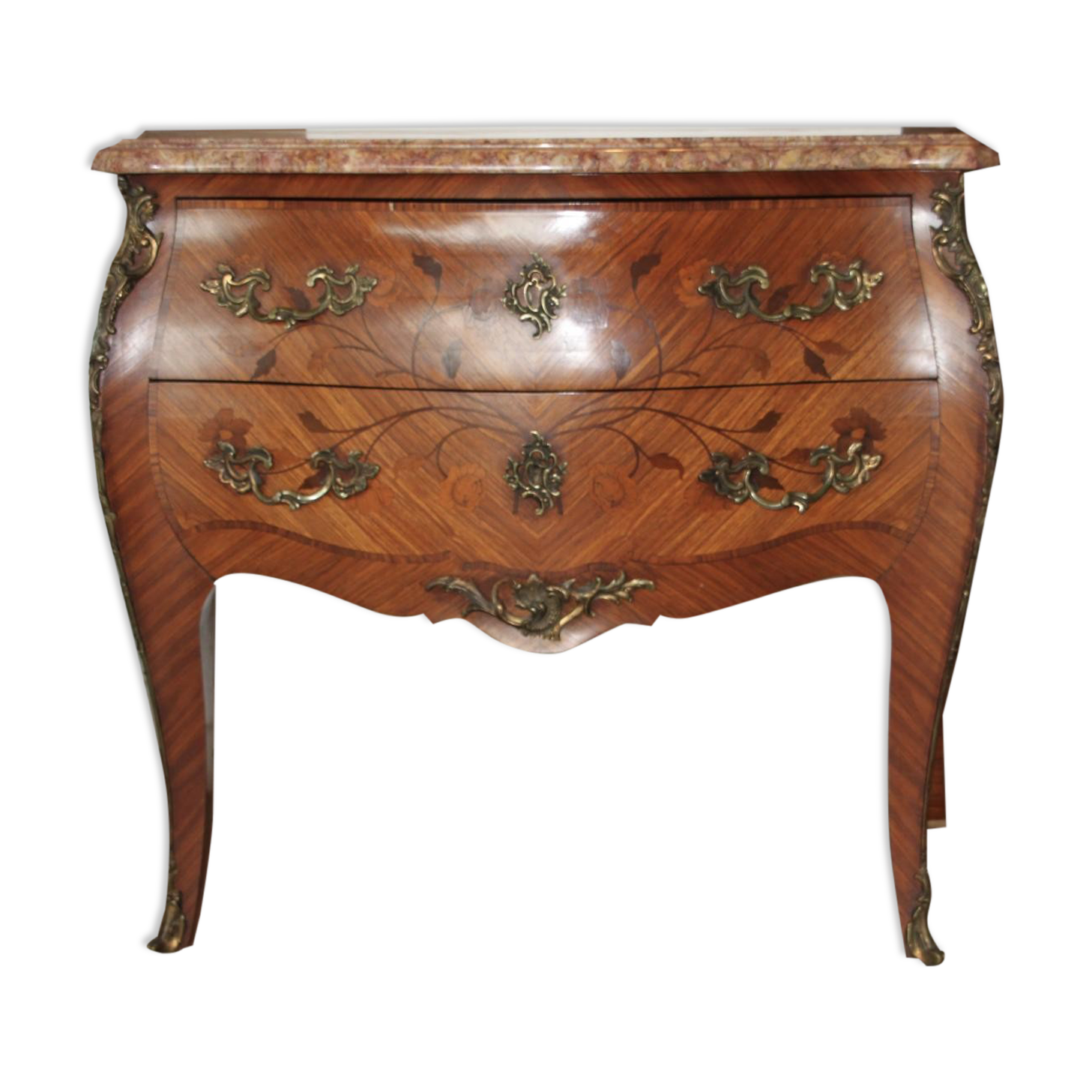 Comfortable style Louis XV rosewood marquetry