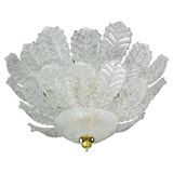 Florence, large size Murano clear transparent vintage glass ceiling light