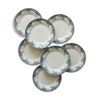 7 flat plates in iron earth "Suzanne" Saint Amand