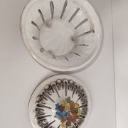 Italian ceramic bonbonnière from Bassano, with raised floral decoration.