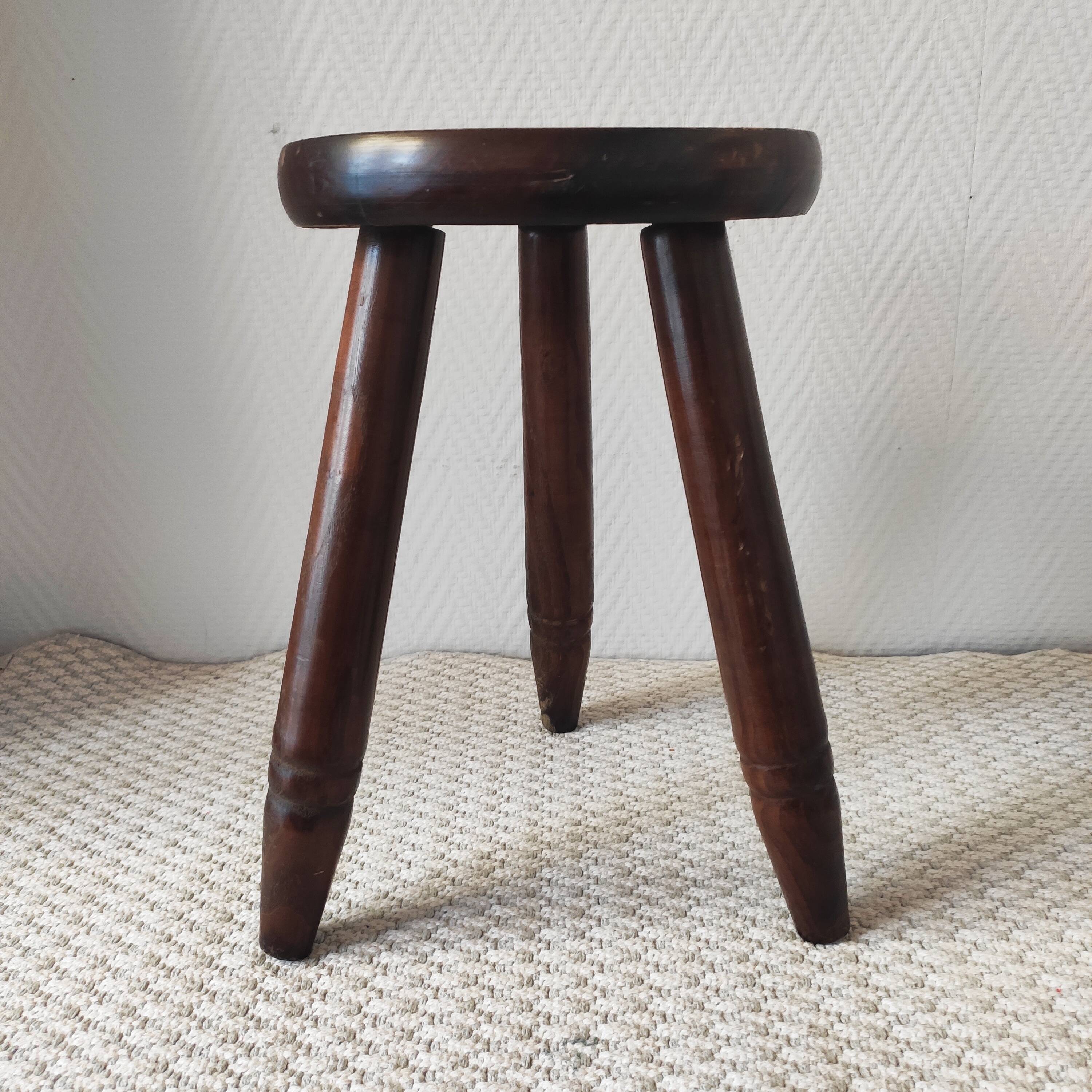 Vintage wooden tripod stool
