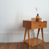 Vintage bedside table compass foot