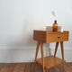Vintage bedside table compass foot