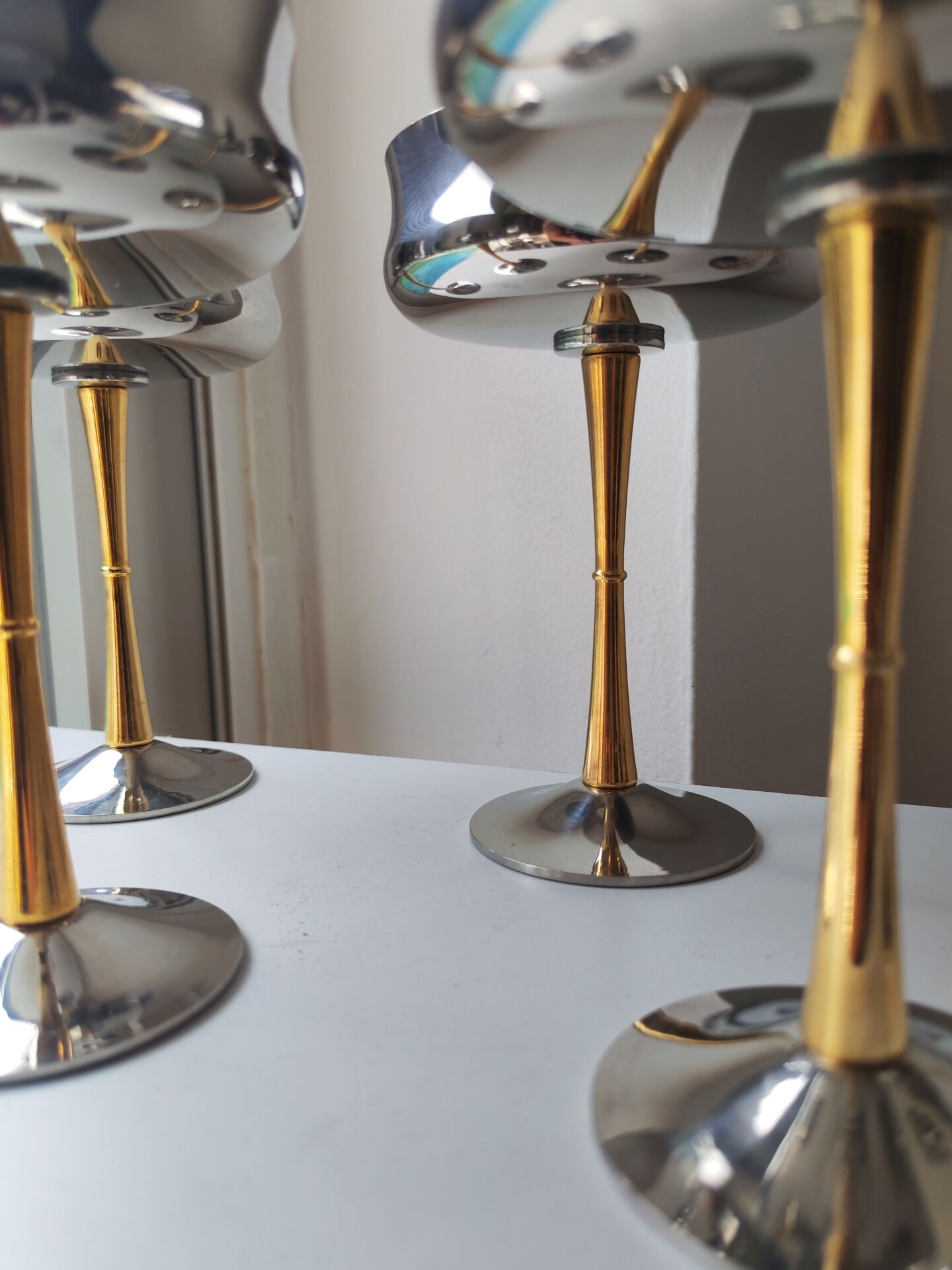6 stainless steel chrome ice cream bowls