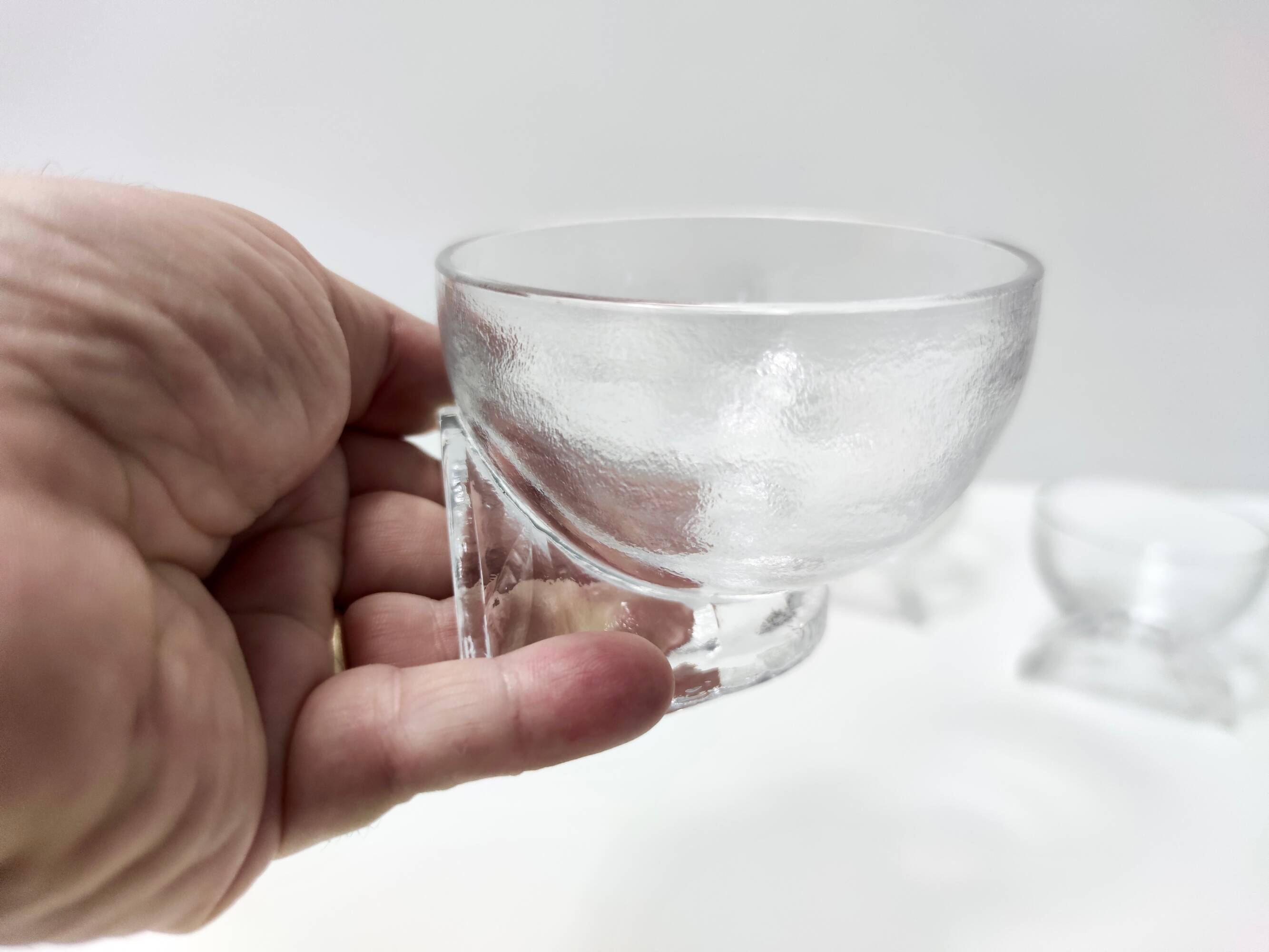Set of Seven Crystal Serving Bowls by Taddei Sestini for Kristall Krisla