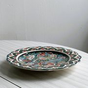 Enameled ceramic plate