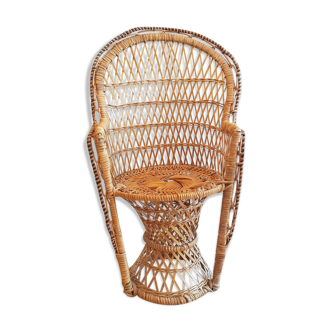 Nice little armchair deco vintage Emmanuelle wicker rattan for or plant