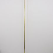 Postmodern floor lamp in brass and wood by Rodolfo Dordoni, Italy, 1980s.