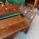 Old syrian wooden bench and mother-of-pearl inlay