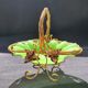 Panier vide poche en opaline verte ( uranium/ ouraline)
