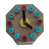 Painted wooden toy clock